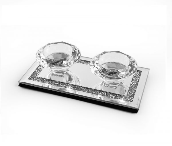 Crushed Glass Candle Holder