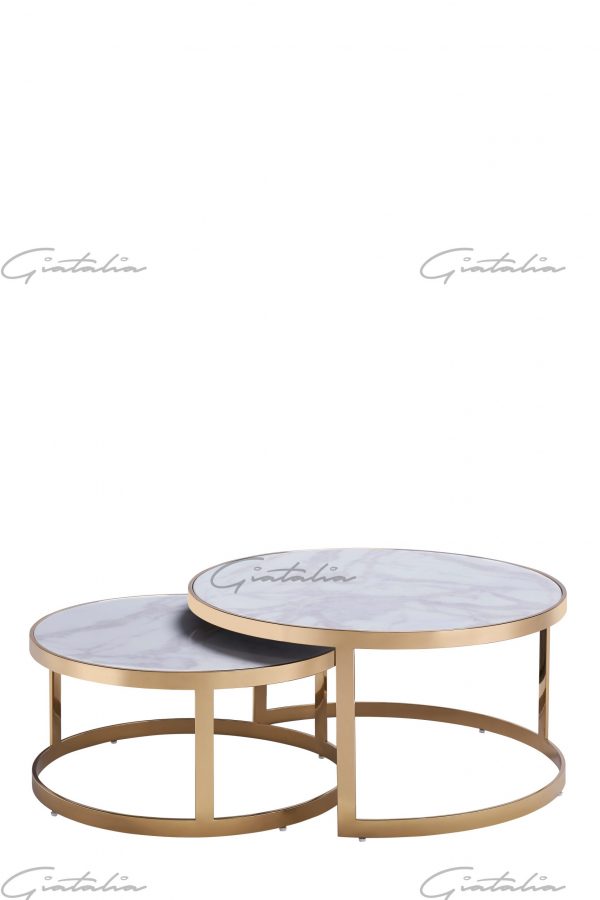 CT-122GWL Bella Nesting Table Gold Frame - White Marble 1 (1)