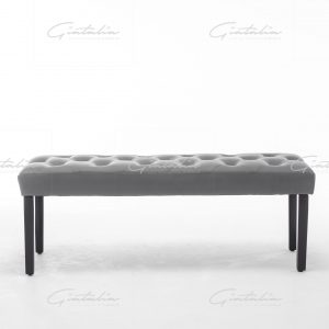 Grey Eidith PU Leather Bench