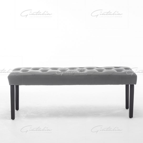 Edith PU Leather Grey Bench - BE-341 PU-GR 1 Grey Eidith PU Leather Bench