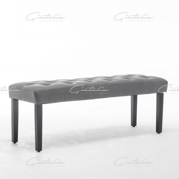 Edith PU Leather Grey Bench - BE-341 PU-GR 2 Grey Eidith PU Leather Bench