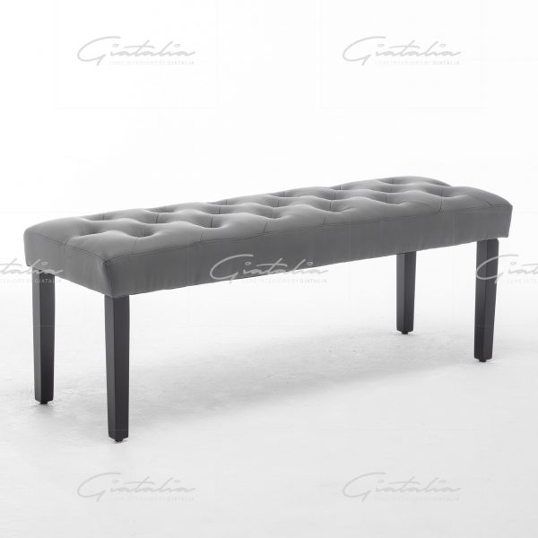 Edith PU Leather Grey Bench - BE-341 PU-GR 3 Grey Eidith PU Leather Bench
