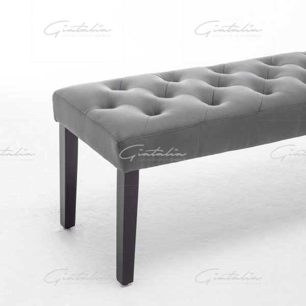 Edith PU Leather Grey Bench - BE-341 PU-GR 4 Grey Eidith PU Leather Bench
