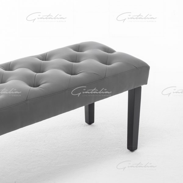 Edith PU Leather Grey Bench - BE-341 PU-GR 5 Grey Eidith PU Leather Bench