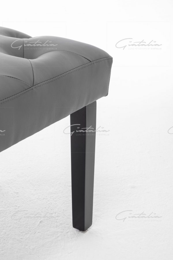 Edith PU Leather Grey Bench - BE-341 PU-GR 6 Grey Eidith PU Leather Bench
