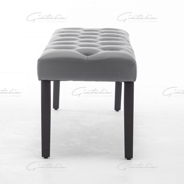 Edith PU Leather Grey Bench - BE-341 PU-GR 7 Grey Eidith PU Leather Bench