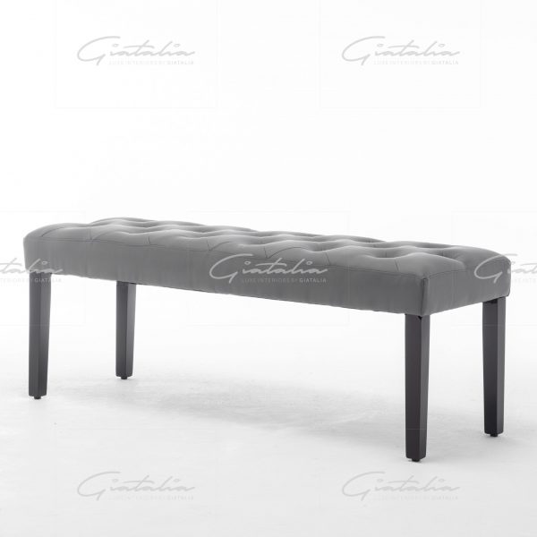 Edith PU Leather Grey Bench - BE-341 PU-GR 8 Grey Eidith PU Leather Bench