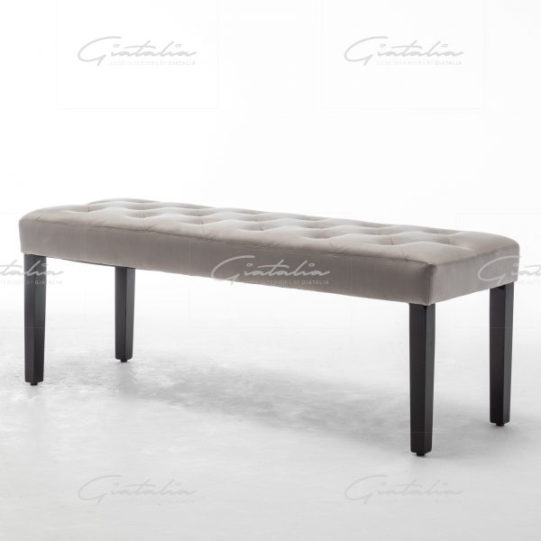 Eleanor French Velvet Light Grey Bench - BE-328 LI-GR 10 Grey Eleanor Bench