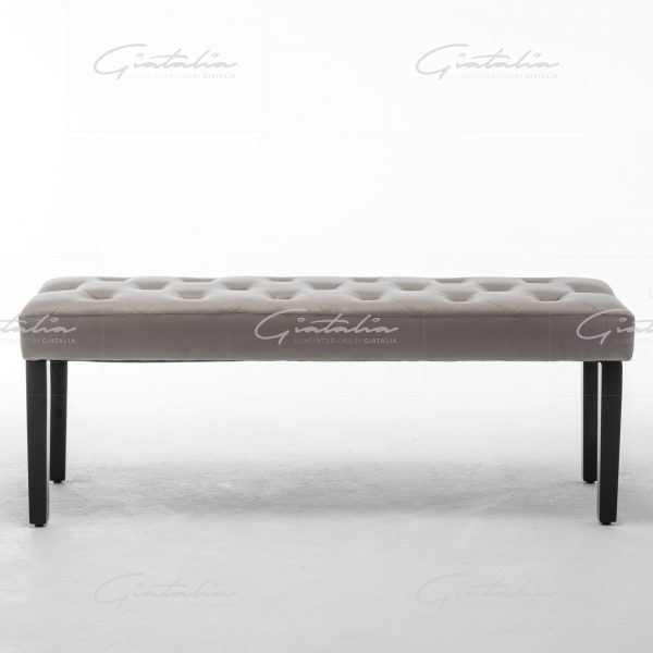 Eleanor French Velvet Light Grey Bench - BE-328 LI-GR 11 Grey Eleanor Bench