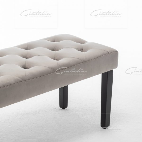 Eleanor French Velvet Light Grey Bench - BE-328 LI-GR 5 Grey Eleanor Bench
