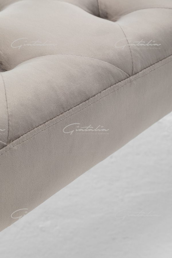 Eleanor French Velvet Light Grey Bench - BE-328 LI-GR 6 Grey Eleanor Bench