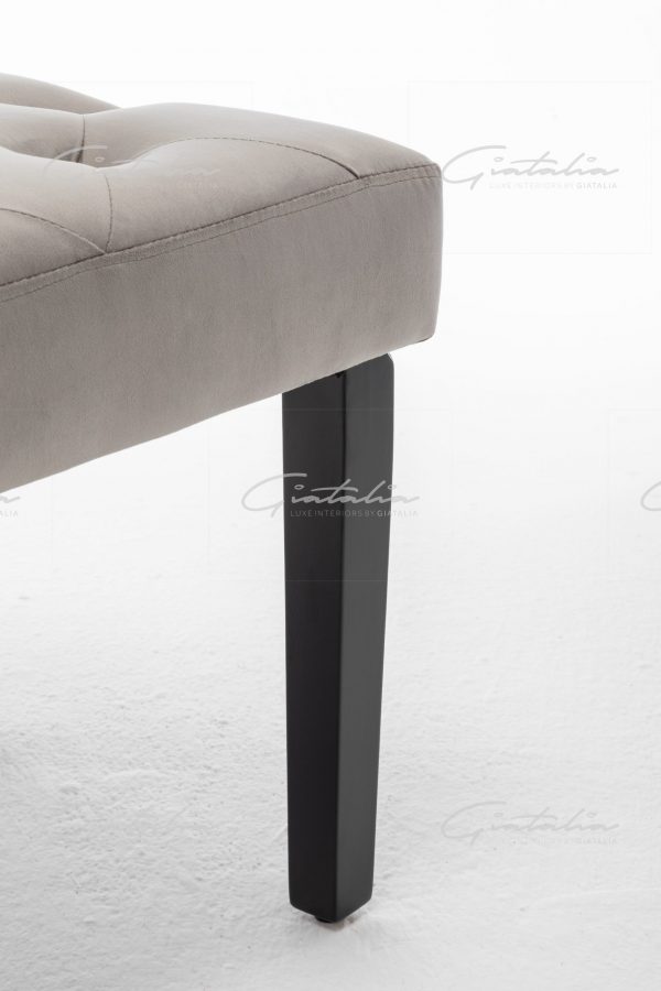 Eleanor French Velvet Light Grey Bench - BE-328 LI-GR 8 Grey Eleanor Bench
