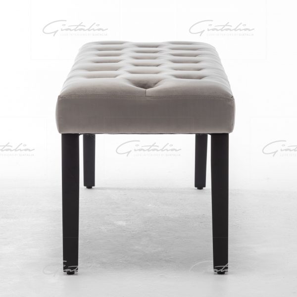 Eleanor French Velvet Light Grey Bench - BE-328 LI-GR 9 Grey Eleanor Bench