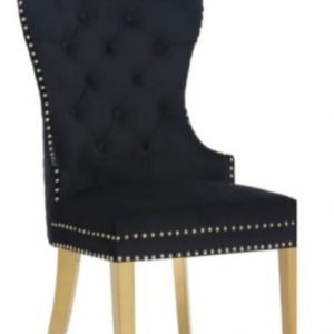 Black Dining Chair with Gold Legs