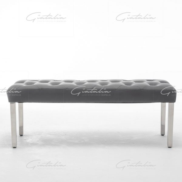 Grey Isabella PU Leather Bench