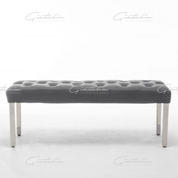 Grey Isabella PU Leather Bench