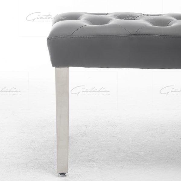Grey Isabella PU Leather Bench