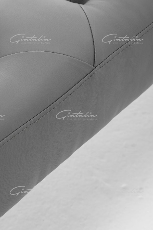 Grey Isabella PU Leather Bench