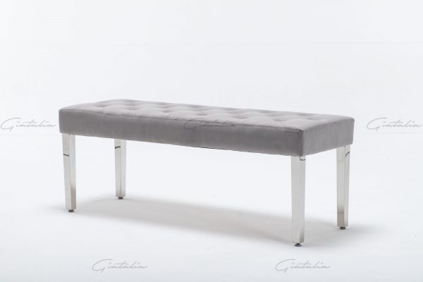 Knightsbridge Light Grey Bench BE-888 (Photo 11) Grey Knightsbridge Bench