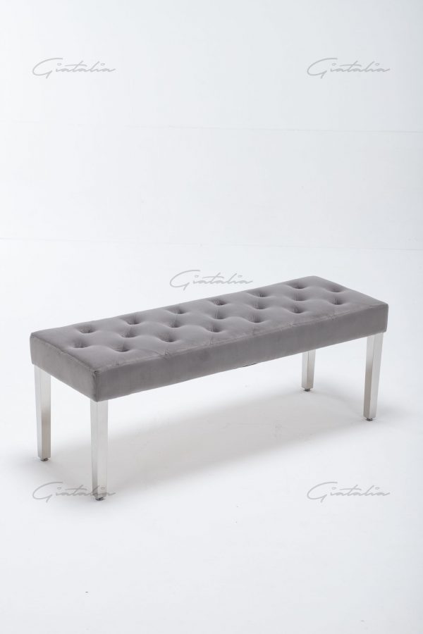 Knightsbridge Light Grey Bench BE-888 (Photo 4) Grey Knightsbridge Bench