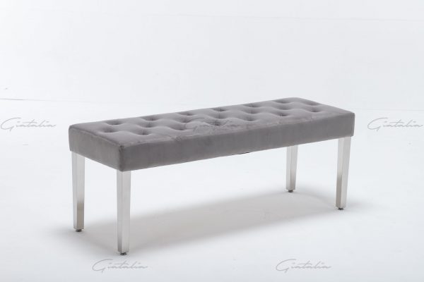 Knightsbridge Light Grey Bench BE-888 (Photo 5) Grey Knightsbridge Bench