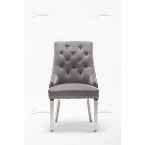 Light Grey Chelsea Lion Dining Chair