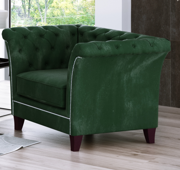 1 Riviera 38 Green Derby Sofa