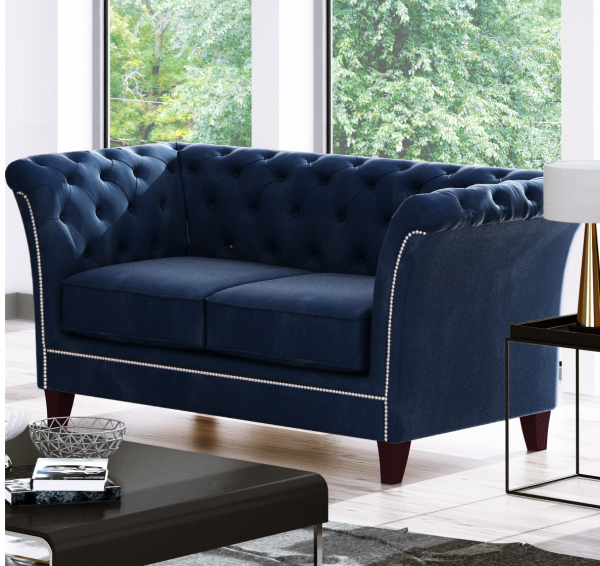2 Riviera 81 Blue Derby Sofa