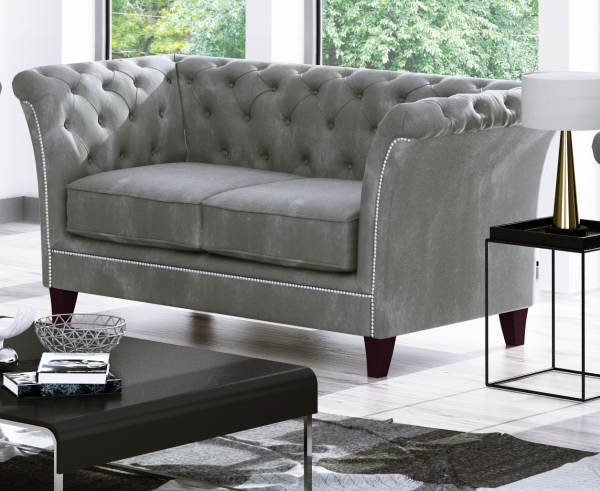 2 Riviera 91 Silver Derby Sofa