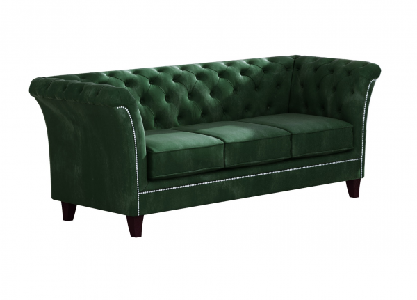 3 Riviera 38 bt Green Derby Sofa