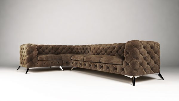 Chelsea 1+E+3 tk. Riviera 26 (3) Brown Regency OT Corner Sofa