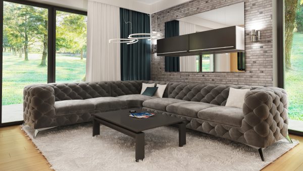 Chelsea 2+E+3 tk. Riviera 91 (4) Brown Regency OT Corner Sofa